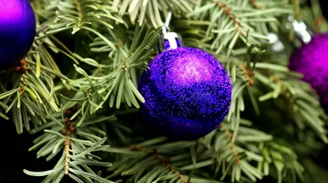 Coniferous Tree with Colorful Balls Stock Footage 46734940