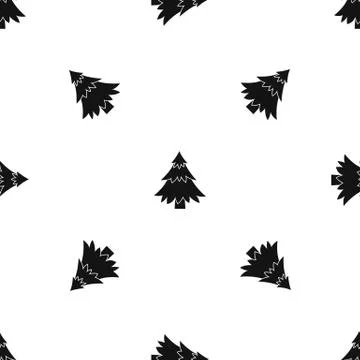 Coniferous tree pattern seamless black Illustrazione stock