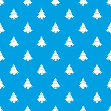 Coniferous tree pattern seamless blue Illustrazione stock