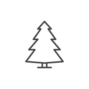 Coniferous tree, pine line icon, outline vector sign, linear style pictogram Stock Illustration