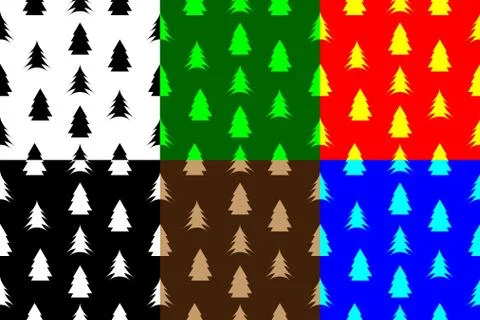 Coniferous tree seamless pattern Illustrazione stock