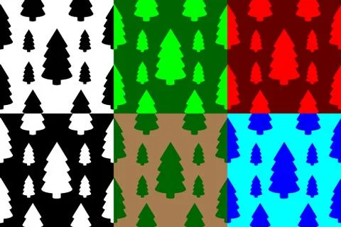 Coniferous tree seamless pattern 스톡 일러스트