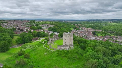 Conisbrough Castle from a drone, Conisbrough, South Yorkshire, England Stock-Footage 277424989