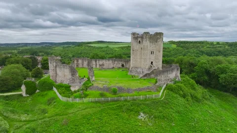 Conisbrough Castle from a drone, Conisbrough, South Yorkshire, England Stock Footage 277425013