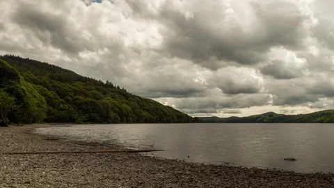 Coniston Water beach timelapse Video stock 75995674