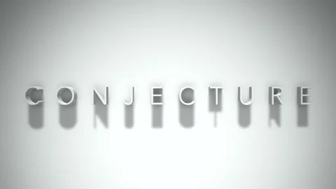 Conjecture 3D title animation with shadows on a white background Stock Footage 297670207