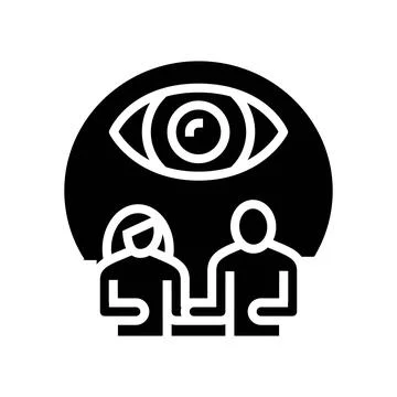 Conjugal supervision glyph icon vector illustration Stock Illustration
