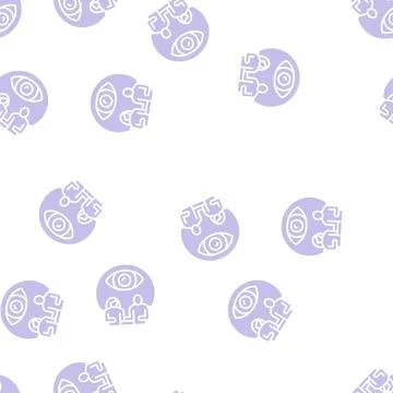 Conjugal supervision glyph seamless pattern Stock Illustration