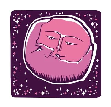 Conjunction moon and planet Stock-Illustration