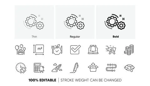 Conjunctivitis eye, Startup rocket and Send box line icons. For web app Stock Illustration
