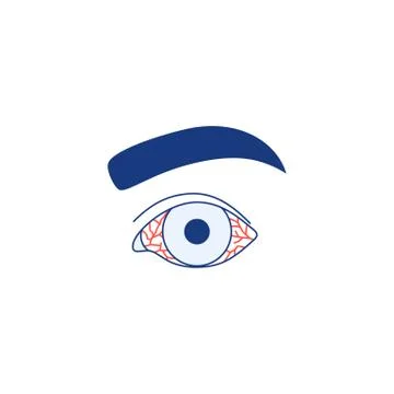 Conjunctivitis isolated thin line icon. Red eye. Stock Illustration