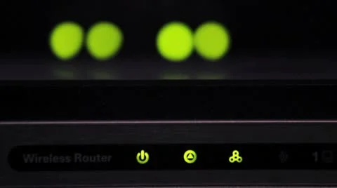 Connect 2 - Modem Light - Wireless router internet Stock Footage
