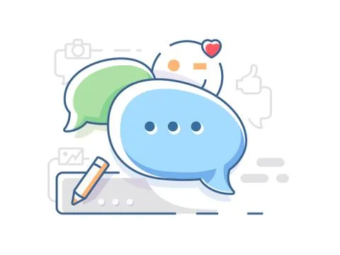 Connect and chat chatting Stock Illustration