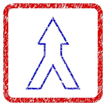 Connect Arrow Up Grunge Framed Icon Stock Illustration