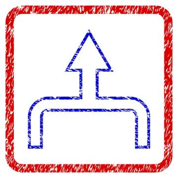 Connect Arrow Up Grunge Framed Icon Stock Illustration