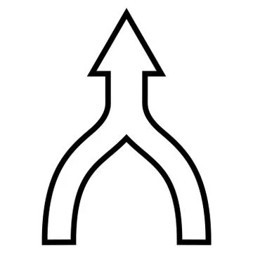 Connect Arrow Up Thin Line Vector Icon Stock Illustration