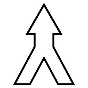 Connect Arrow Up Thin Line Vector Icon Stock Illustration