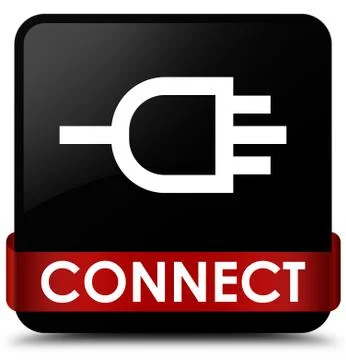 Connect black square button red ribbon in middle Stock Illustration