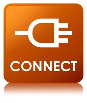 Connect brown square button Stock Illustration