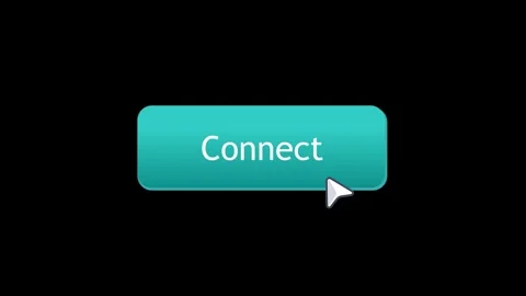 Connect Button Click Animation, Network Connection UI Motion Graphic, Cursor Vídeos de archivo 336035616