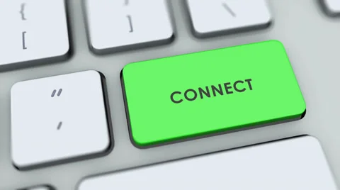 Connect button on computer keyboard. Key is pressed Stock Footage 35646469