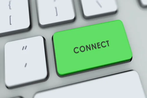 Connect button on computer keyboard. Key is pressed, click for HD Stock Footage 35648985