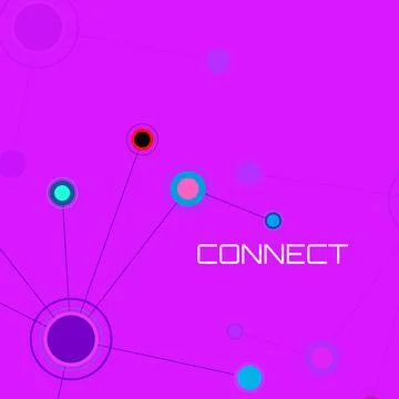 Connect with colorful circles. Technology background. Vector illustration Stock Illustration
