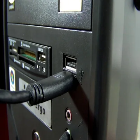 Connect to a computer flash memory Stock Footage 69553502