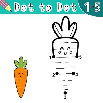 Connect the digits and draw a funny carrot Stock Illustration