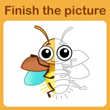 Connect the dot and complete the picture. Simple coloring for children. Drawi Stock Illustration
