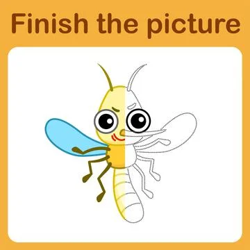 Connect the dot and complete the picture. Simple coloring for children. Drawi Stock Illustration