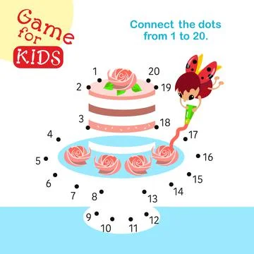Connect dots from 1 to 20. Educational game. Activity page for kids. Vector illu Stock Illustration