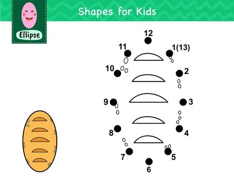 Connect the dots and draw a bread. Dot to dot number game for kids Stock Illustration