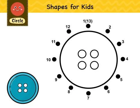 Connect the dots and draw a button. Dot to dot number game for kids Illustrazione stock