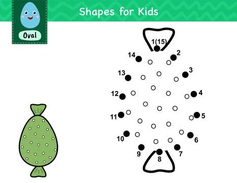 Connect the dots and draw a candy. Dot to dot number game for kids Stock Illustration