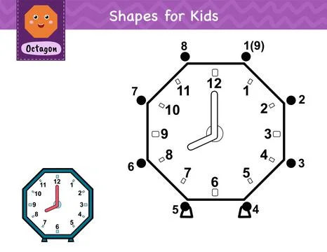 Connect the dots and draw a clock. Dot to dot number game for kids Stock Illustration
