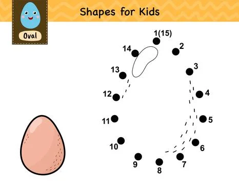 Connect the dots and draw an egg. Dot to dot number game for kids Stock Illustration