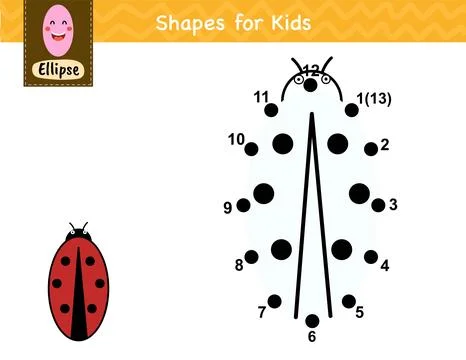 Connect the dots and draw a ladybug. Dot to dot number game for kids Stock Illustration