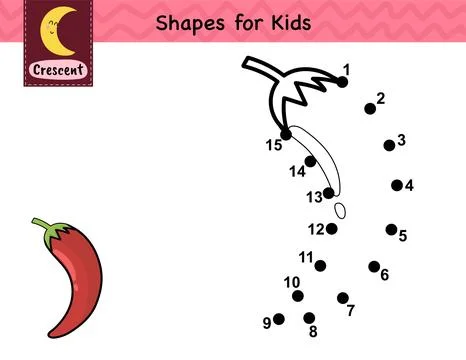 Connect the dots and draw a pepper. Dot to dot number game for kids Stock Illustration