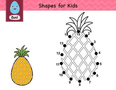 Connect the dots and draw a pineapple. Dot to dot number game for kids Stock Illustration