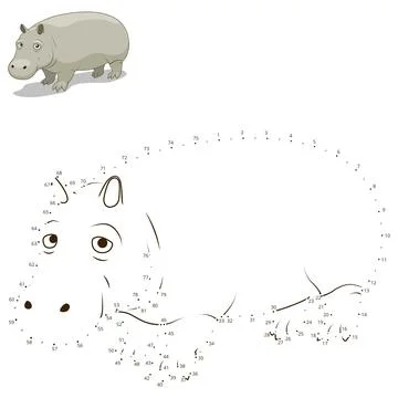 Connect the dots to draw animal educational game Illustrazione stock