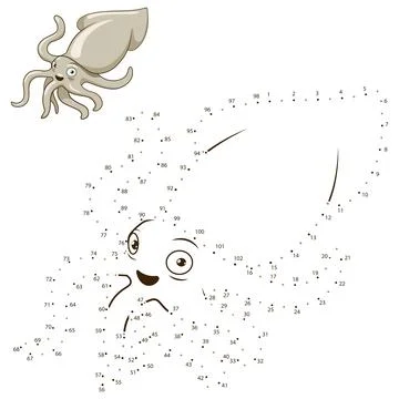 Connect the dots to draw animal educational game Illustrazione stock