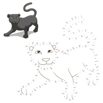 Connect the dots to draw animal educational game Stock Illustration