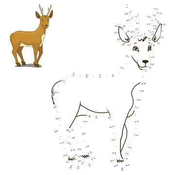 Connect the dots to draw animal educational game Illustrazione stock