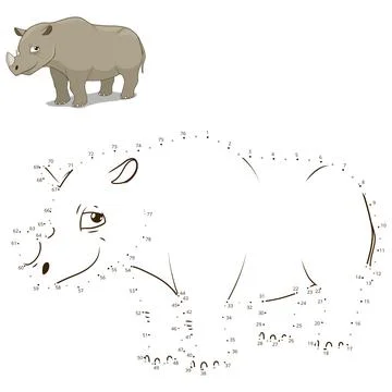 Connect the dots to draw animal educational game Stock Illustration