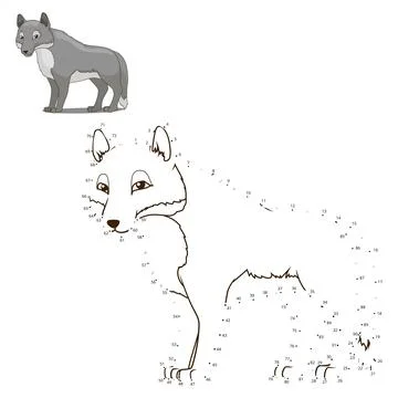 Connect the dots to draw animal educational game Stock Illustration