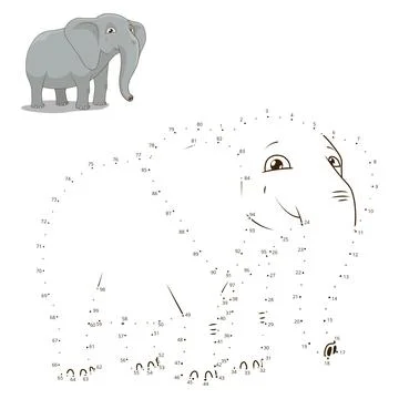 Connect the dots to draw animal educational game Stock Illustration