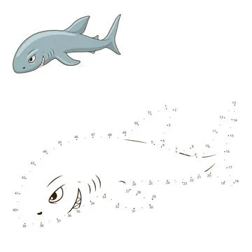 Connect the dots to draw game shark vector Stock Illustration
