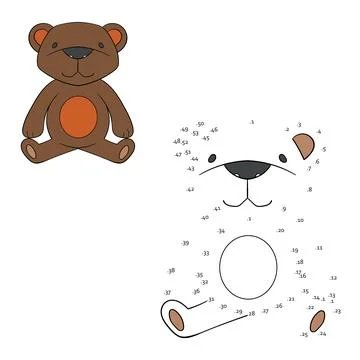 Connect the dots game bear vector illustration Stock Illustration