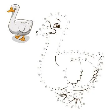 Connect the dots game goose vector illustration Stock Illustration